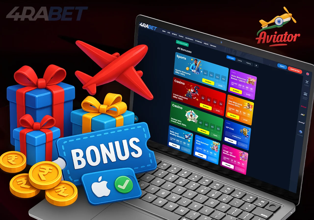 4Rabet casino page with âBonusesâ bar